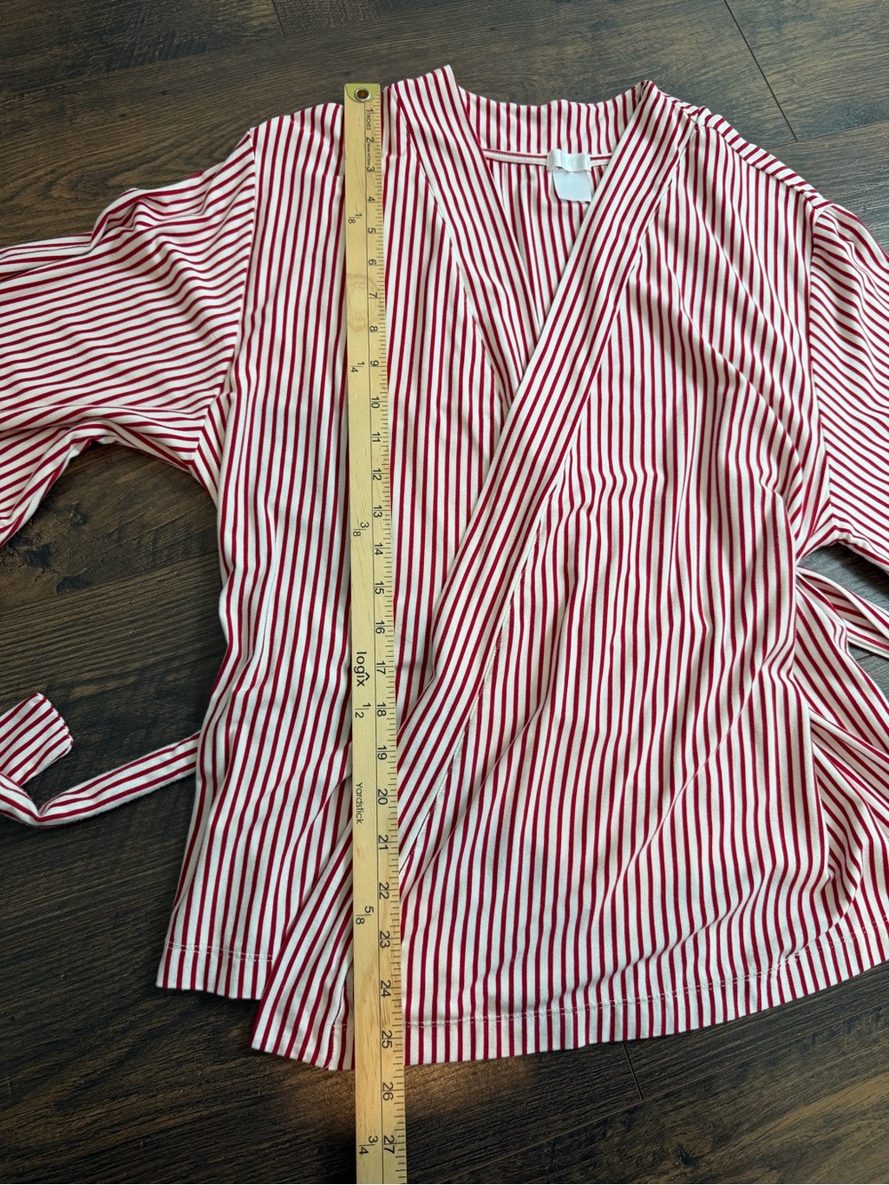 LAKE DreamModal Kimono Pajama Set Red White Stripes Size Medium - Picture 8 of 16